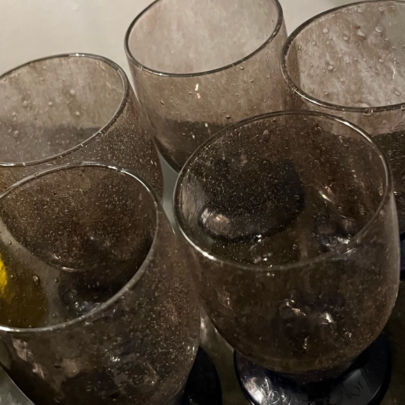 DAUM NANCY CORDIALS BUBBLEGLASS HANDBLOWN GLASS SET 5pc VERY RARE GLASS - Picture 3 of 16